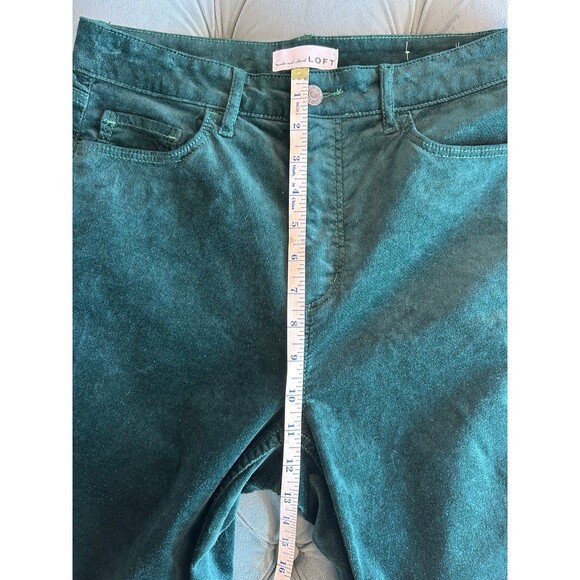 Loft Green Velvet Skinny Corduroy Pants Womens Size 28 (6) - Picture 11 of 11